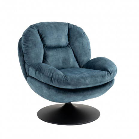 Fauteuil Pivotant Bordeaux En Velours Bleu Gris