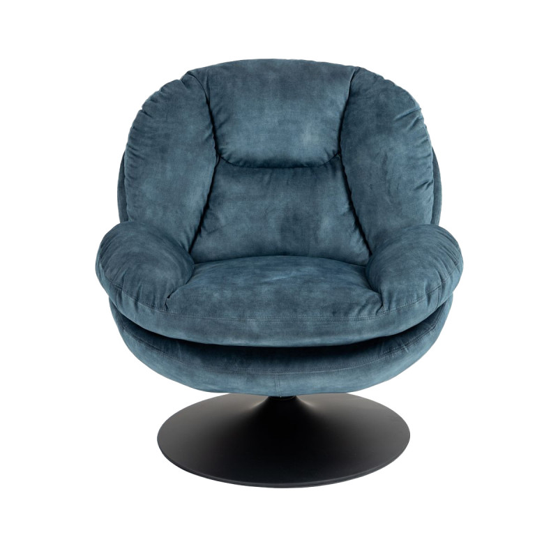 Fauteuil Pivotant Bordeaux En Velours Bleu Gris