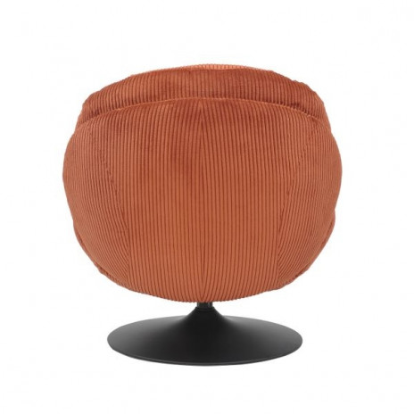 Fauteuil Pivotant Bordeaux Velours Côtelé Terracotta