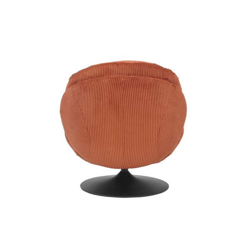 Fauteuil Pivotant Bordeaux Velours Côtelé Terracotta