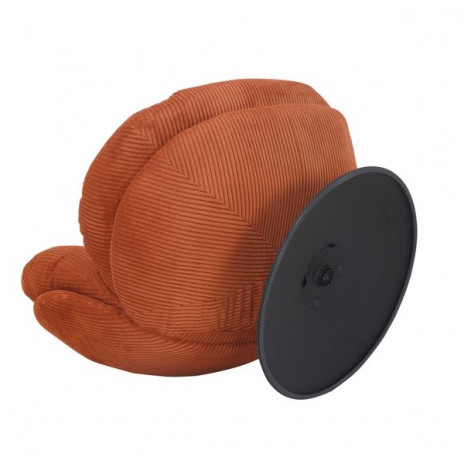 Fauteuil Pivotant Bordeaux Velours Côtelé Terracotta