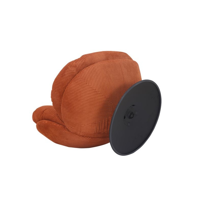 Fauteuil Pivotant Bordeaux Velours Côtelé Terracotta