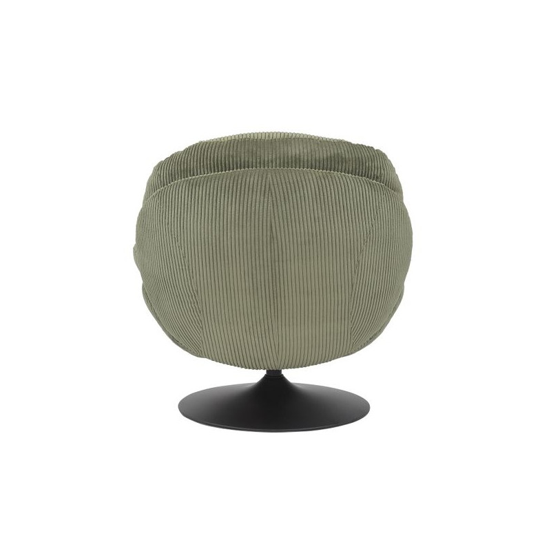 Fauteuil Pivotant Bordeaux Velours Côtelé Vert