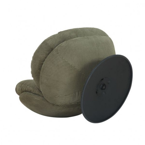 Fauteuil Pivotant Bordeaux Velours Côtelé Vert