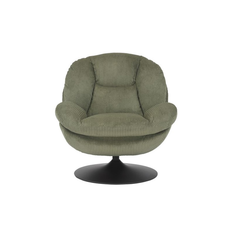 Fauteuil Pivotant Bordeaux Velours Côtelé Vert