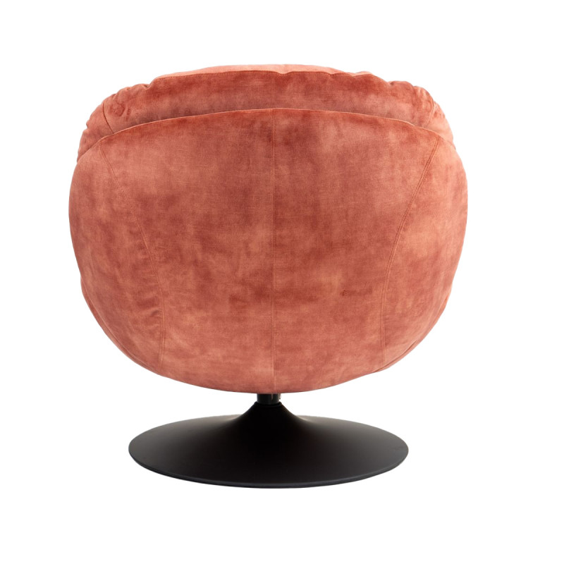Fauteuil Pivotant En Velours Rose