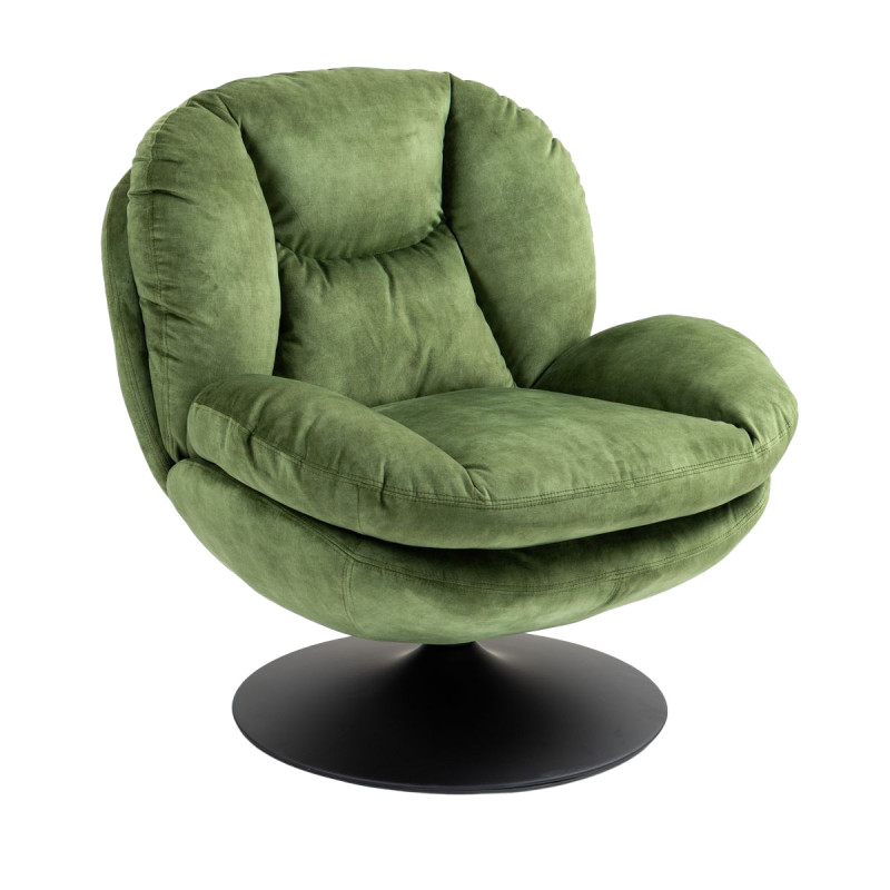 Fauteuil Pivotant En Velours Vert