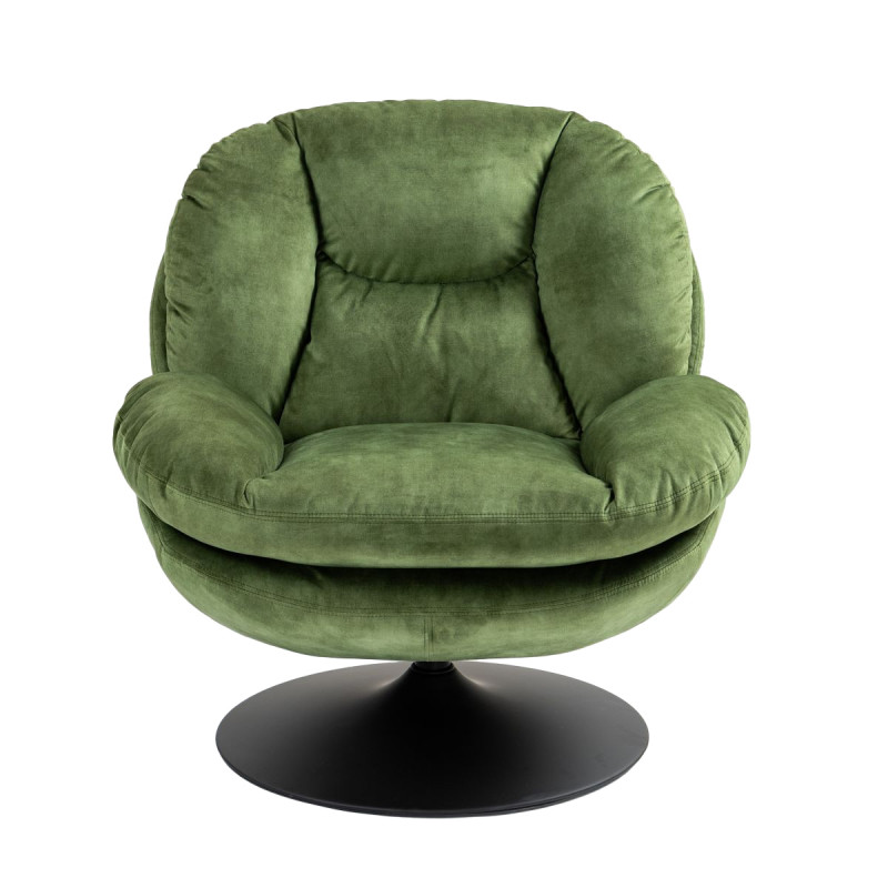 Fauteuil Pivotant En Velours Vert