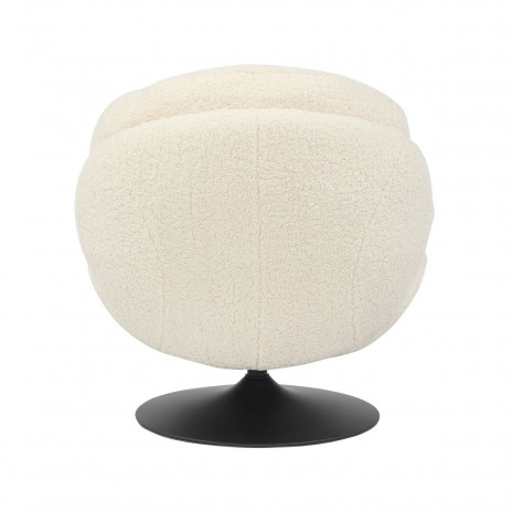 Fauteuil Pivotant Effet Bouclette Blanc