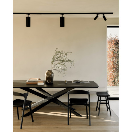 Table Rond Mikado Chêne Noir