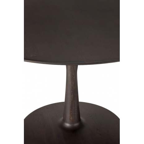 Table Torsion ronde en chêne brun
