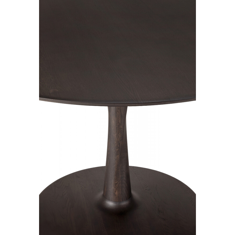 Table Torsion ronde en chêne brun