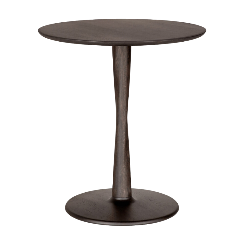 Table Torsion ronde en chêne brun