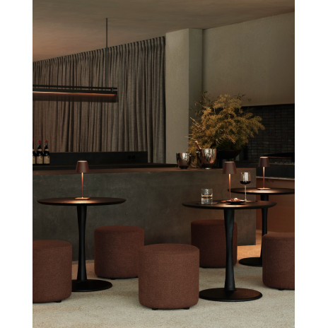 Table Torsion ronde en chêne noir