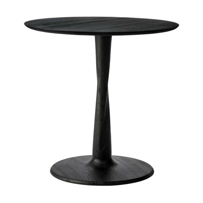 Table Torsion ronde en chêne noir