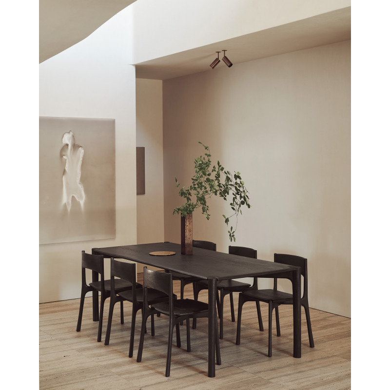 Table PI Teck brun foncé