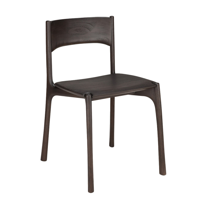 Chaise PI Teck brun foncé