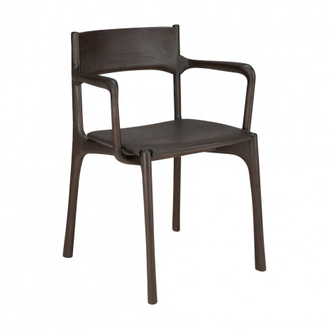 Chaise PI Teck brun foncé