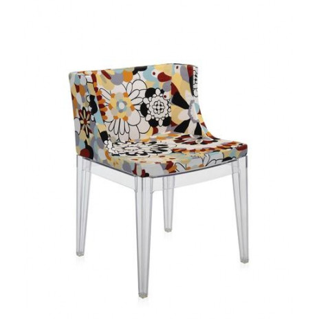 Fauteuil Mademoiselle tissus Missoni / structure transparente