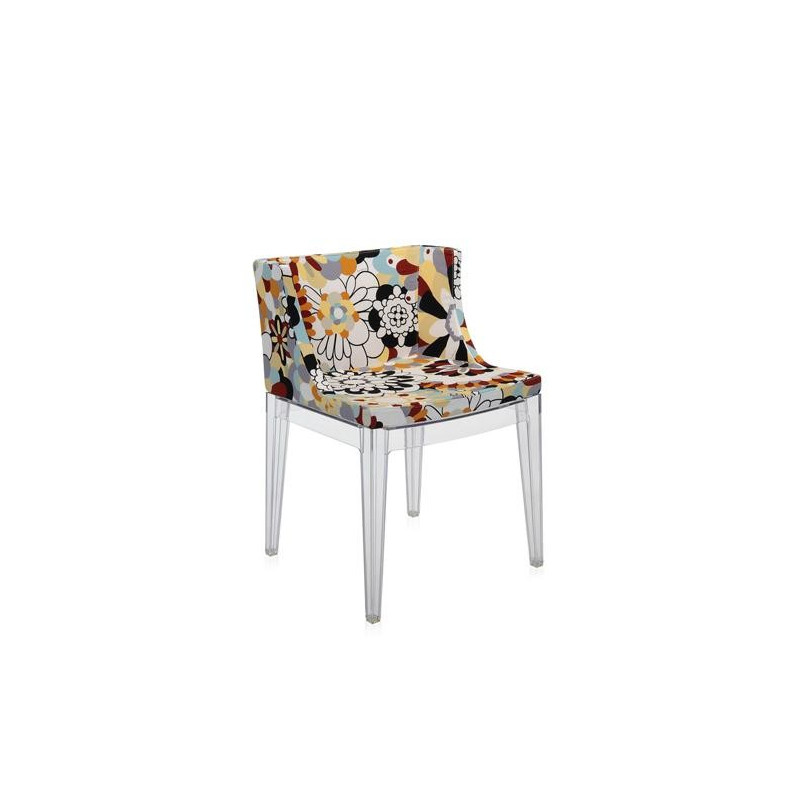 Fauteuil Mademoiselle tissus Missoni / structure transparente