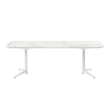 Table Multiplo low / plateau rectangulaire en marbre / intérieur