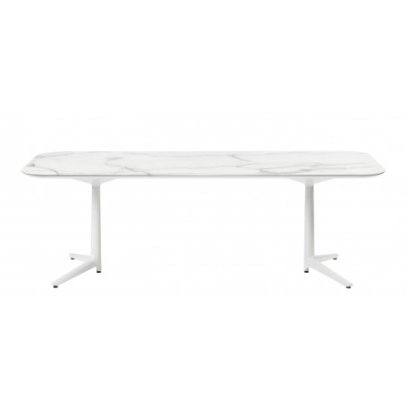 Table Multiplo low / plateau rectangulaire en marbre / intérieur